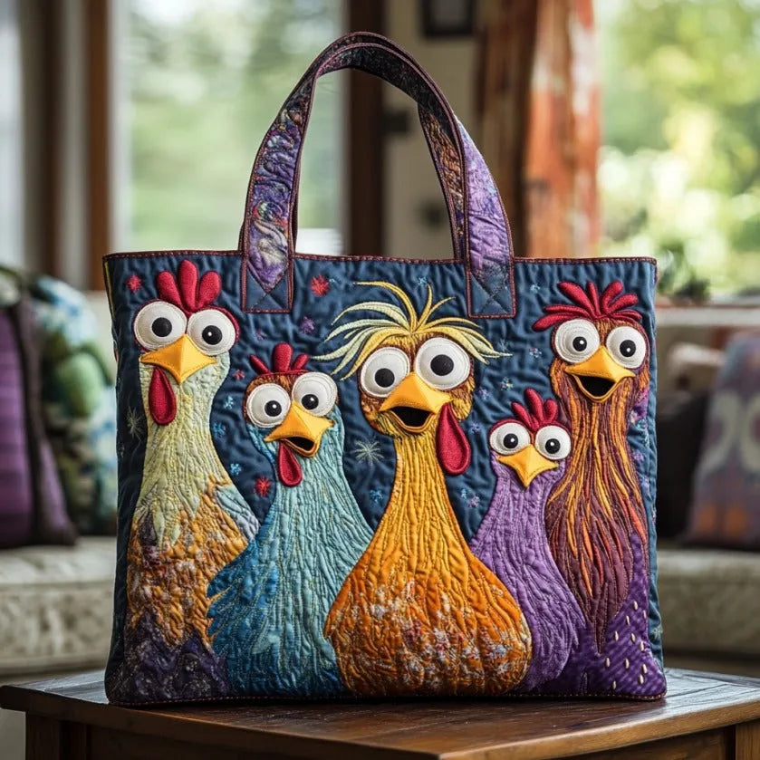 Vintage Handtas "Vrolijke Kippetjes" — Landelijk