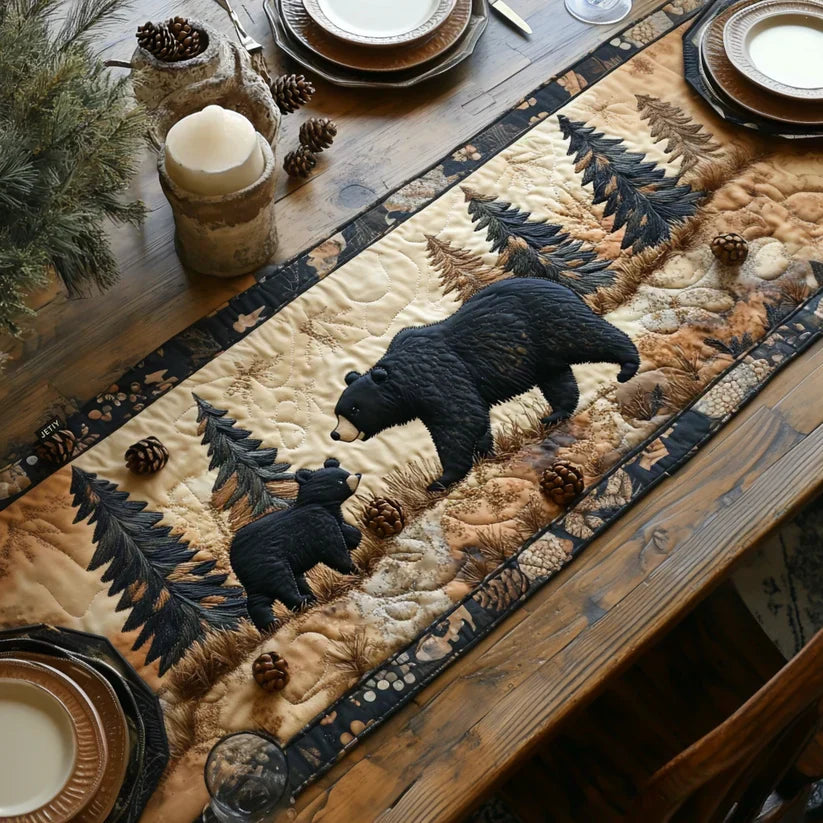 Nappe matelassée - Famille d'ours noirs