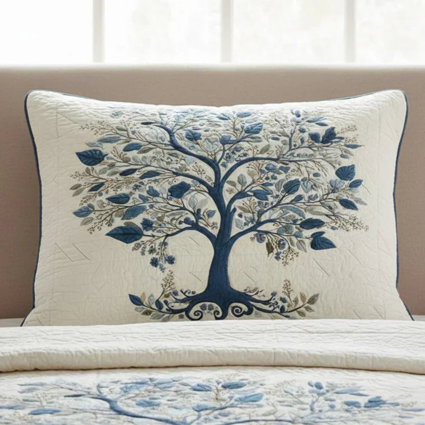 Dekbedovertrek met quilt - Blauwe Sereniteit