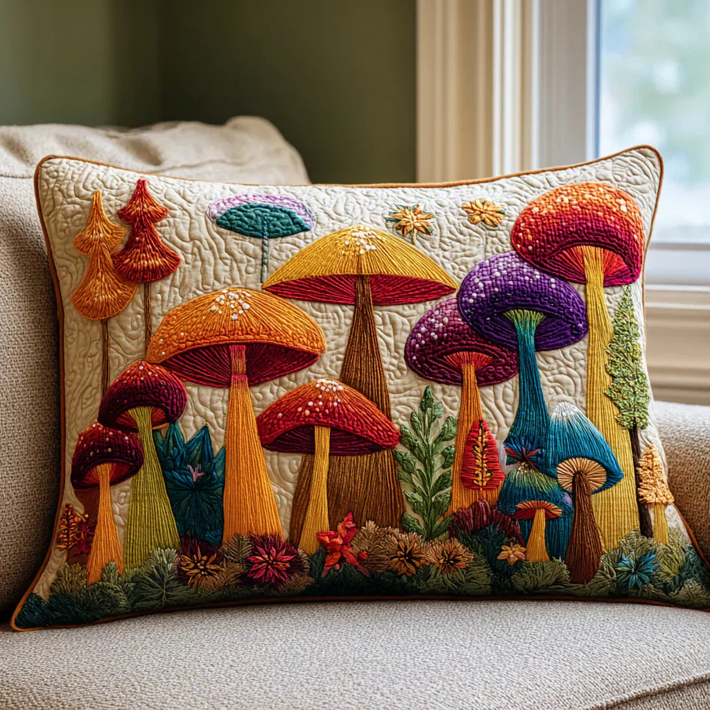 Kussenhoes - Paddenstoelen Tuin