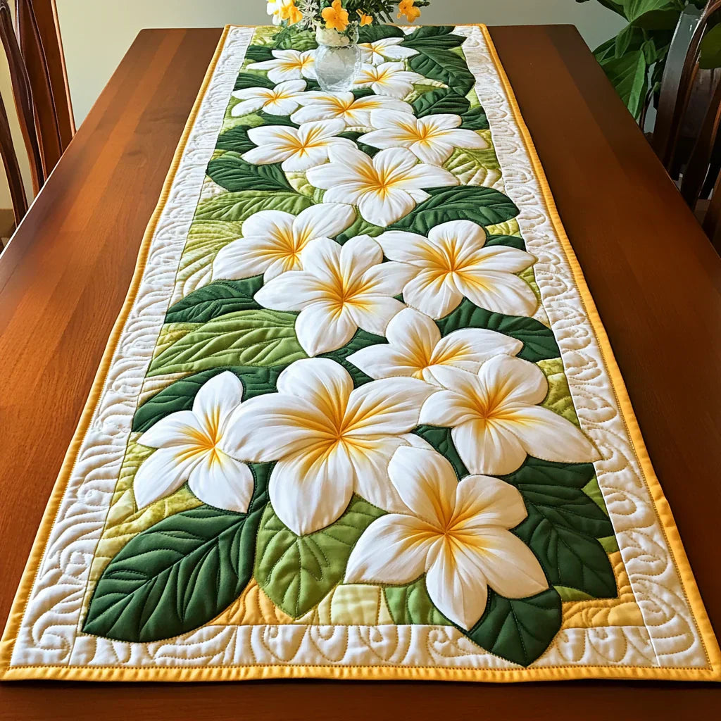 Nappe matelassée - Fleurs de frangipanier