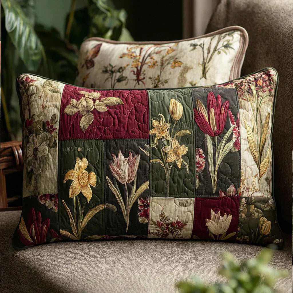 Gequilte kussenhoes - Dromen van wilde bloemen