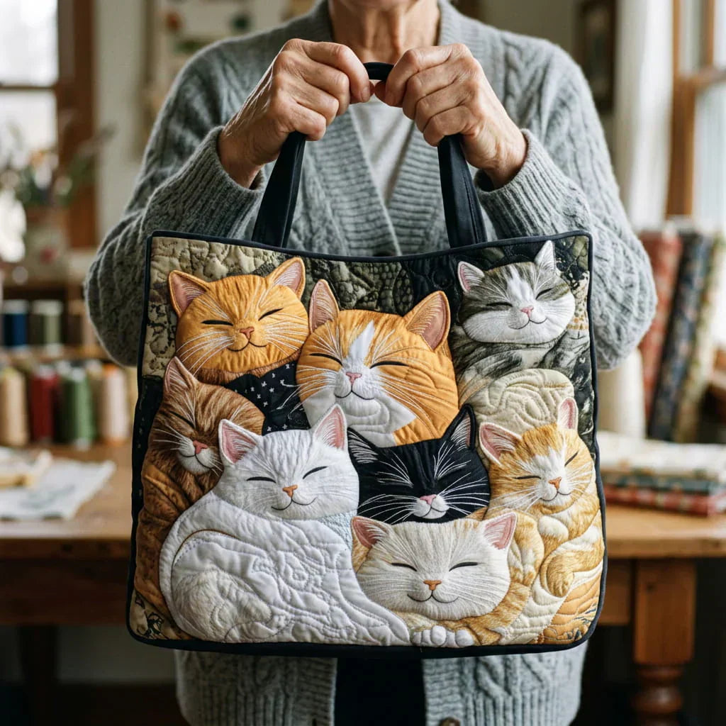 Sac Vintage "Chats Dormeurs" — Famille de chats