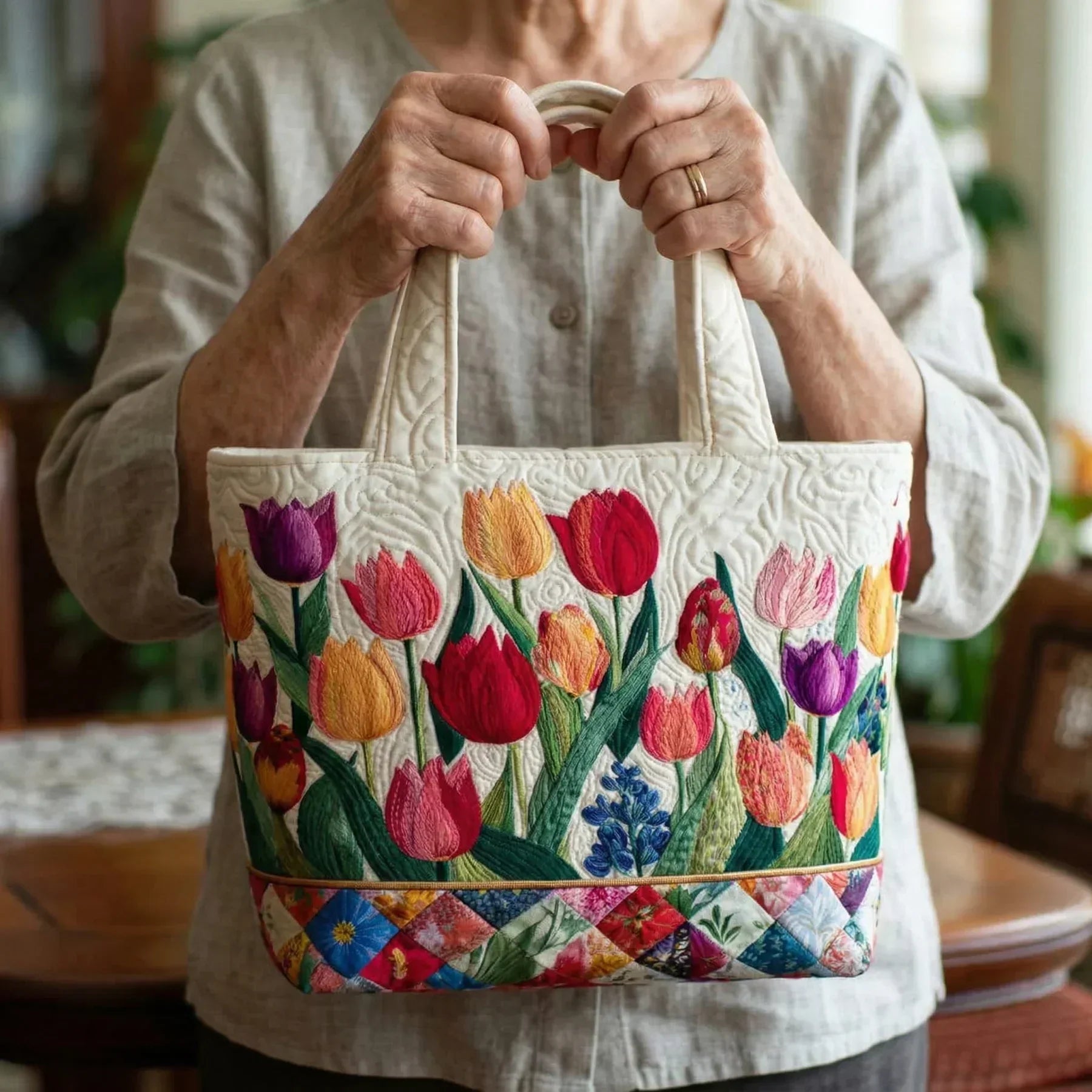 Sac vintage "Tulipes du Jardin" — Printemps