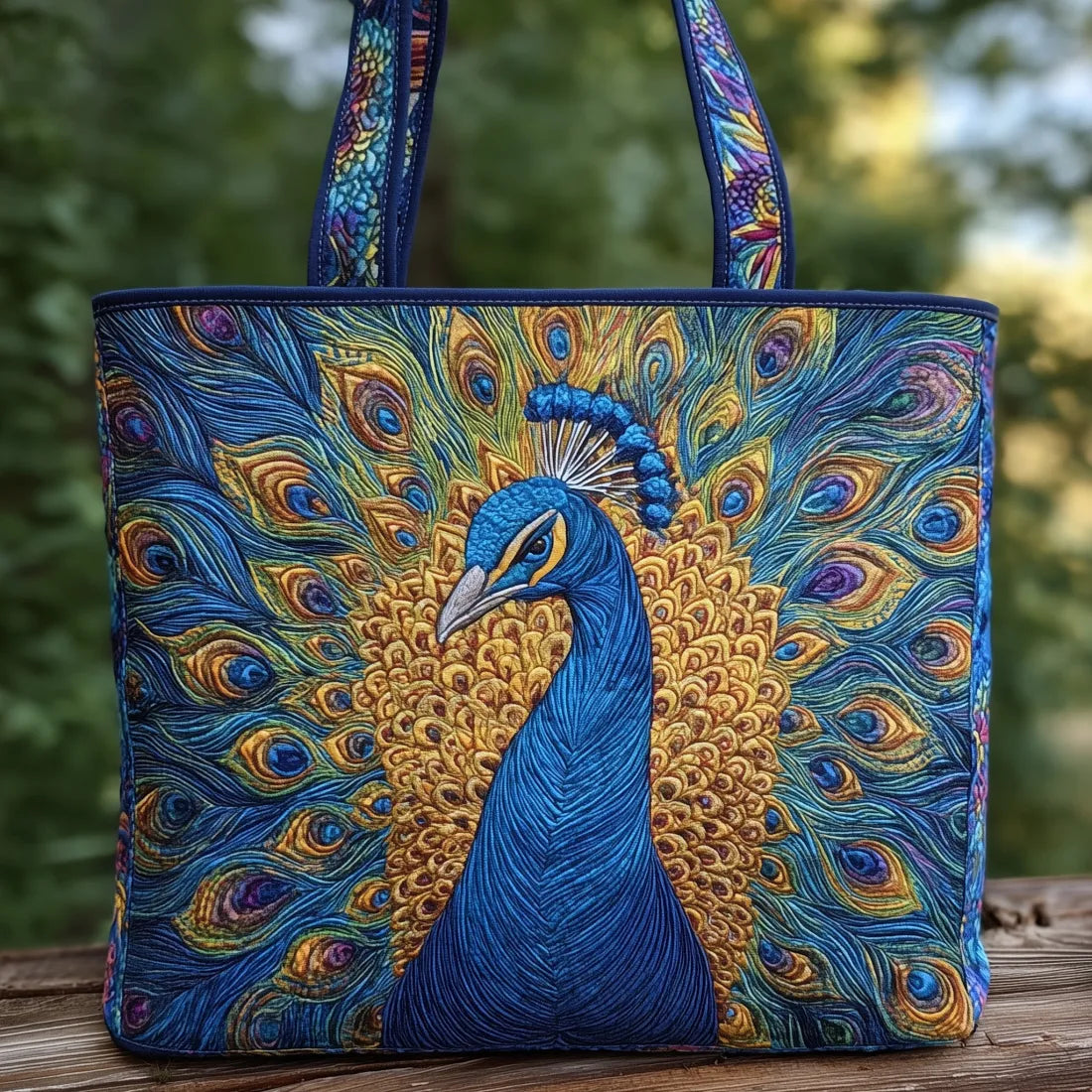 Vintage Tas "Koninglijke Pauw" — Saffierblauw