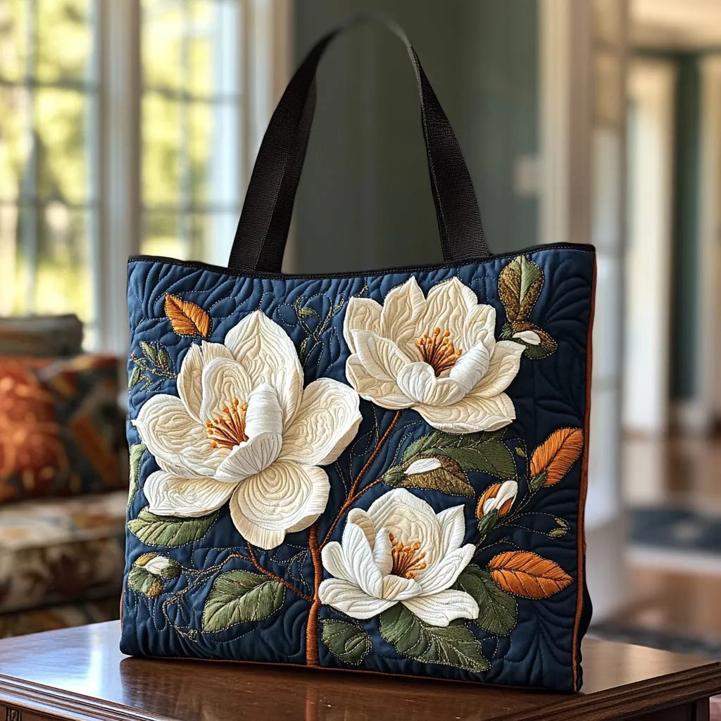 Vintage Handtas "Magnolia bij Dusk" — Donkerblauw