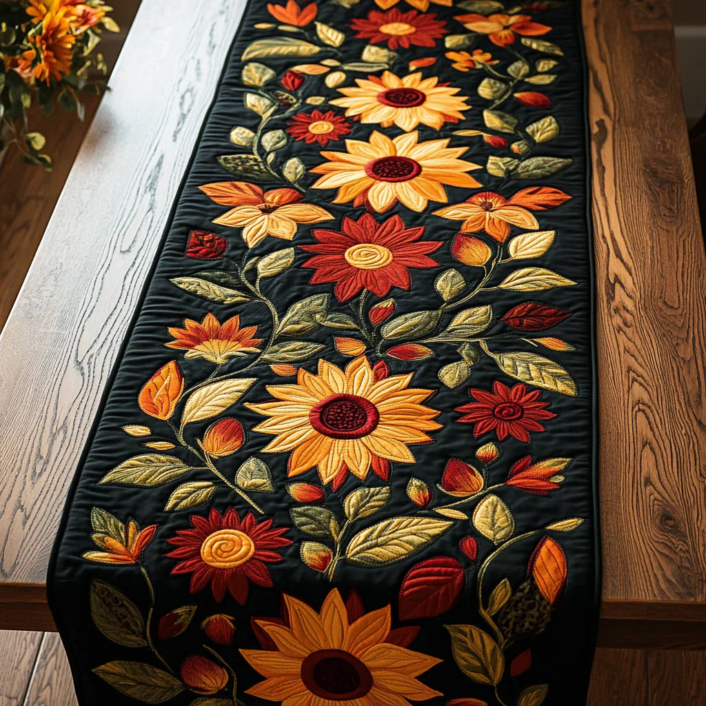Tafelbedekking met quilt - Herfst Zonnebloem