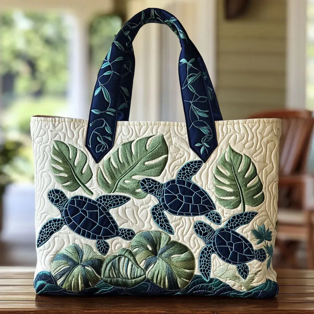 Vintage Tas "Schildpadden en Monstera" — Tropisch
