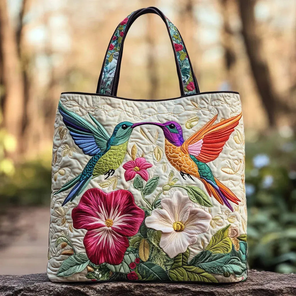 Vintage Tas "Kolibries en Hibiscus" — Exotisch