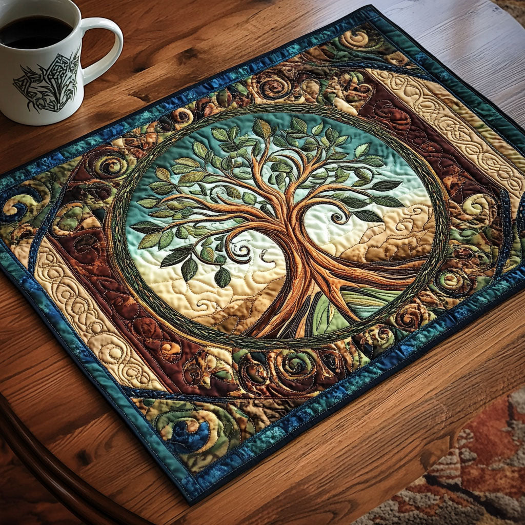 Gequilte placemat met Keltische boom NCU0NT3035