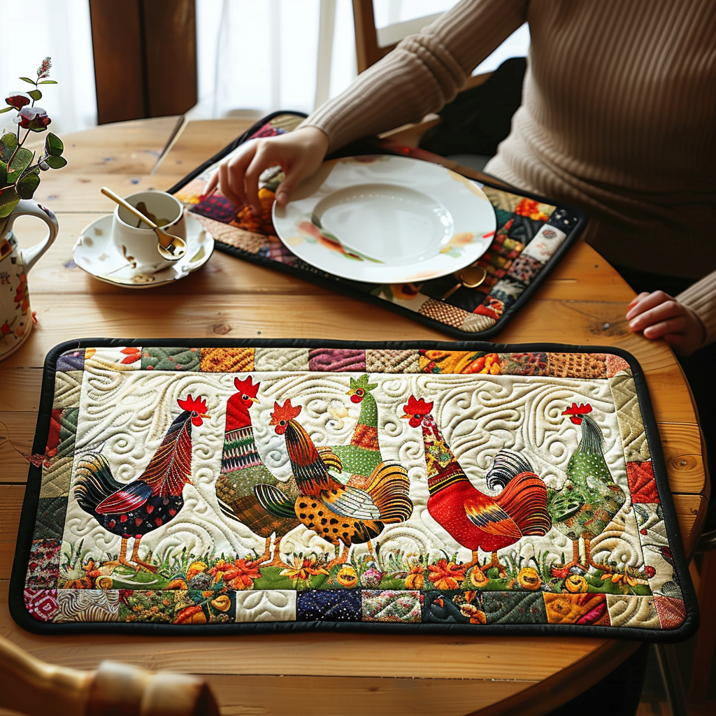 Gequilt Placemat met Kip NCU0VT02