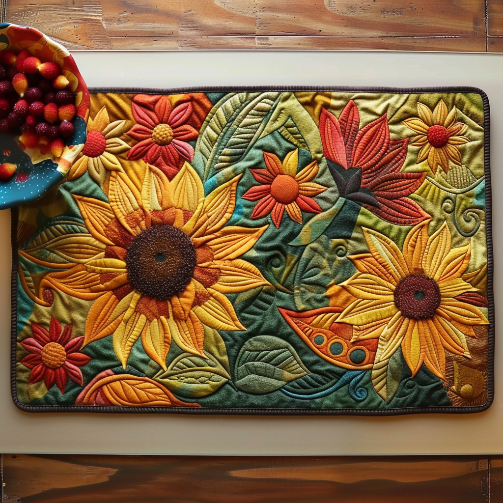 Gequilte Tafelmat Girasole Sunburst NCU0TL075